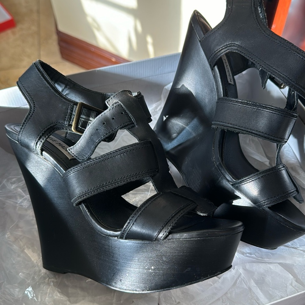 Black Wedge Heels